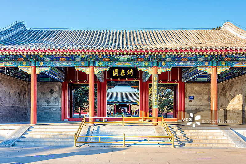 中国北京圆明园遗址公园绮春园图片素材