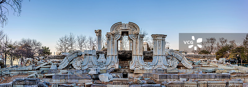 中国北京圆明园遗址公园西洋楼遗址大水法图片素材