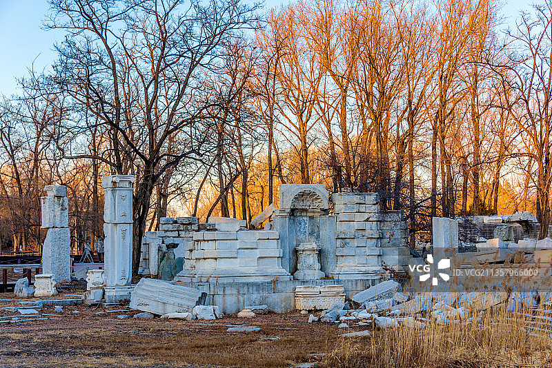 中国北京圆明园遗址公园西洋楼遗址谐奇趣图片素材