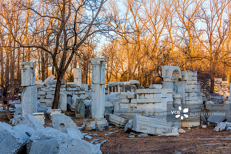 中国北京圆明园遗址公园西洋楼遗址谐奇趣图片素材