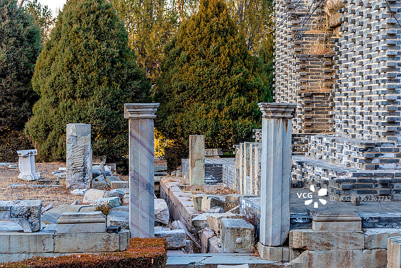 中国北京圆明园遗址公园西洋楼遗址海晏堂图片素材