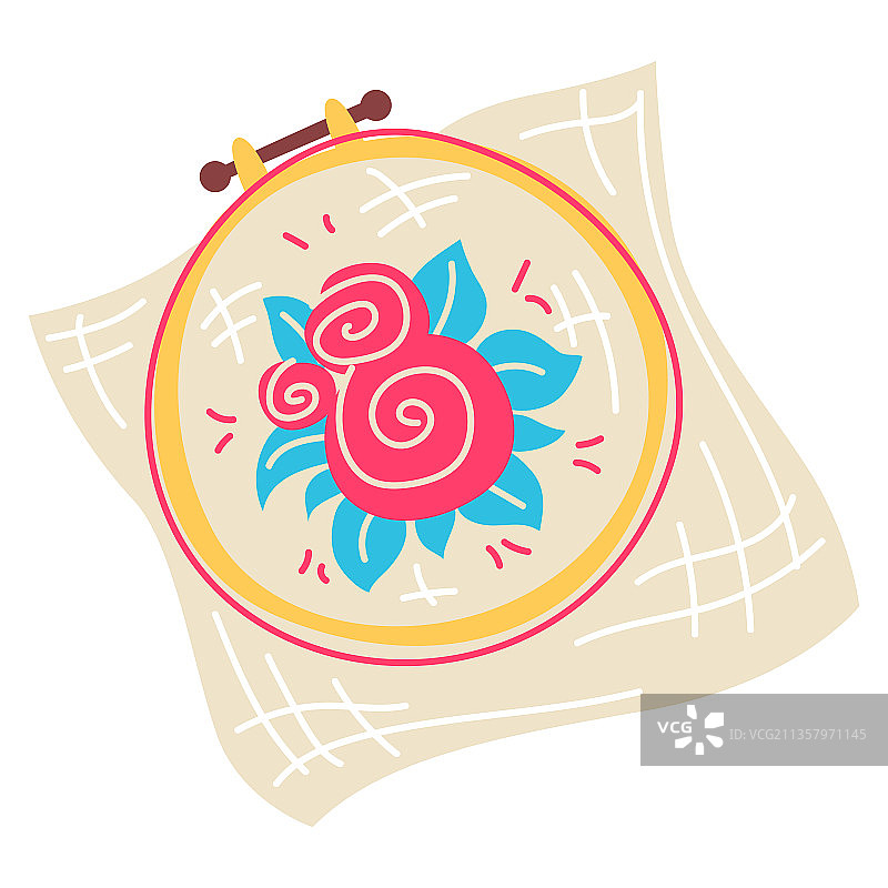 刺绣绷子的针线活作品图片素材