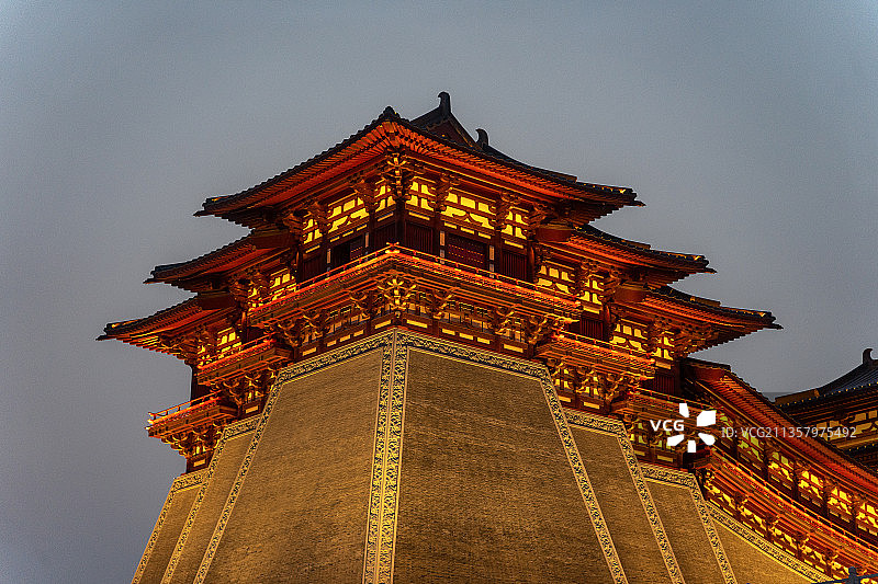 河南省洛阳市应天门阙楼特写图片素材