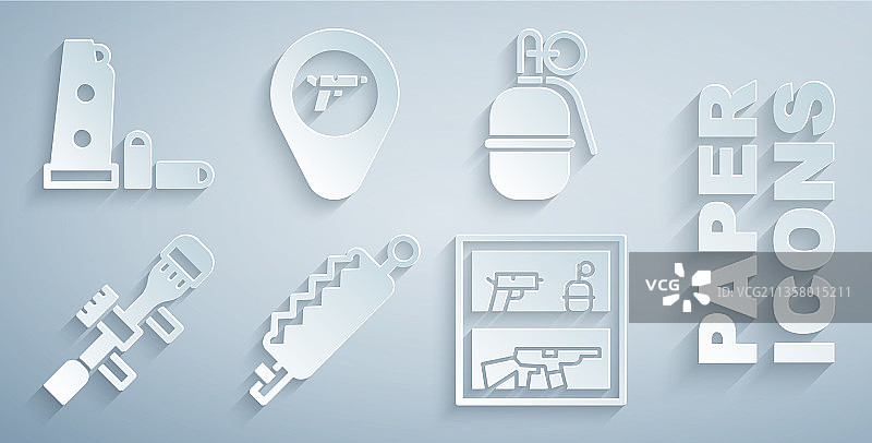 陷阱、狩猎、手榴弹和狙击光学器件组合图片素材