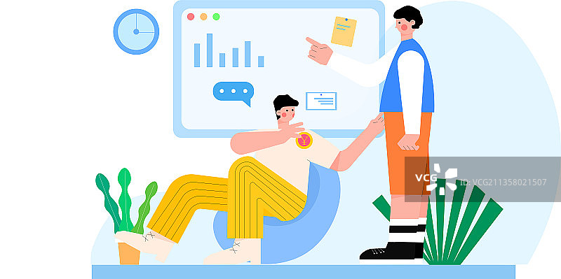 互联网金融人物扁平插画图片素材