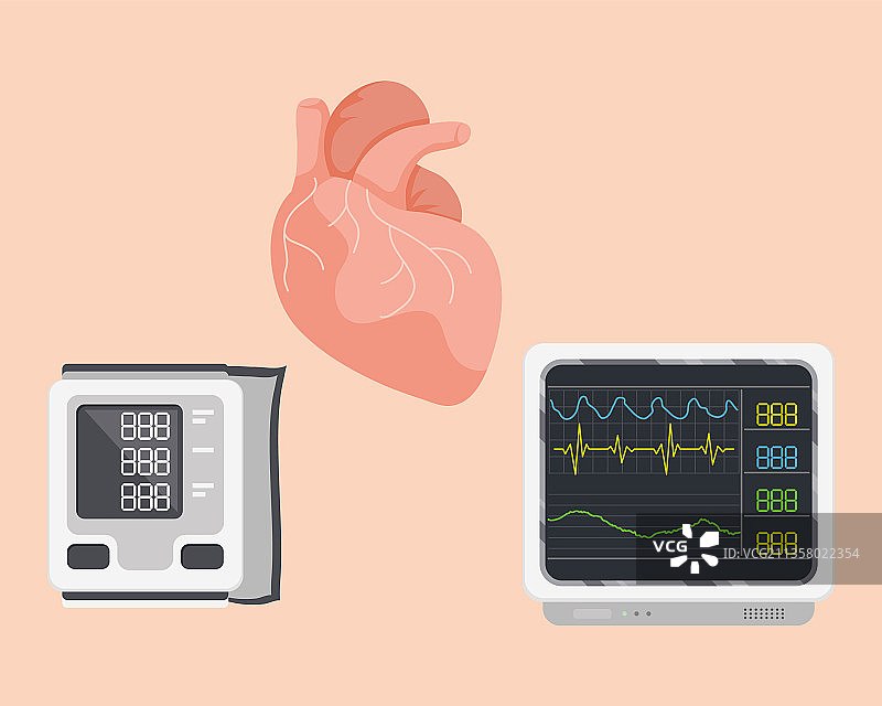 心脏和监视器图片素材