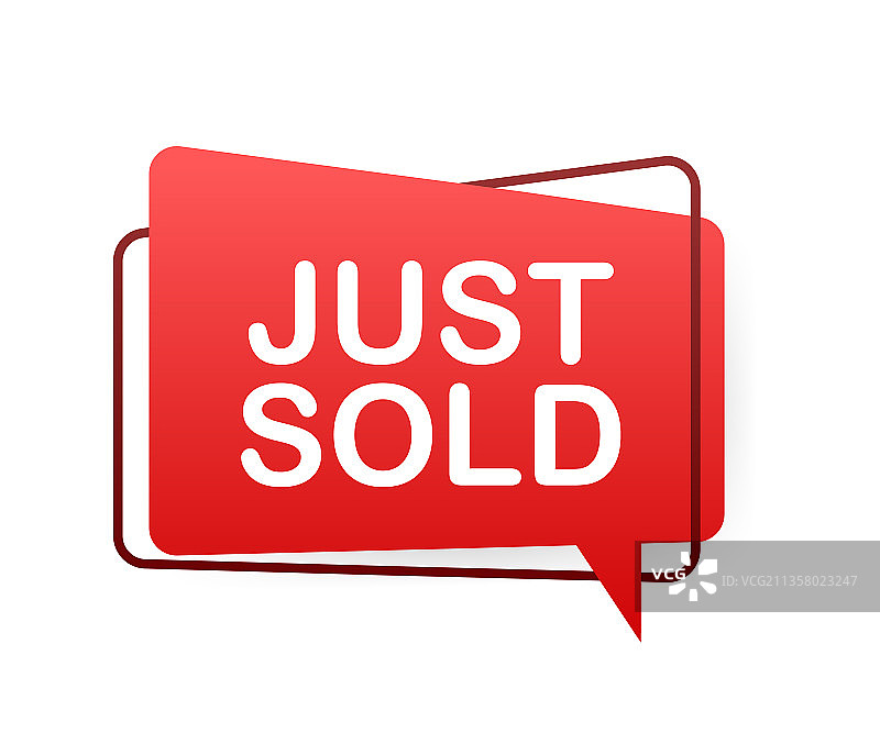 白色背景上的喇叭标签，已售出图片素材