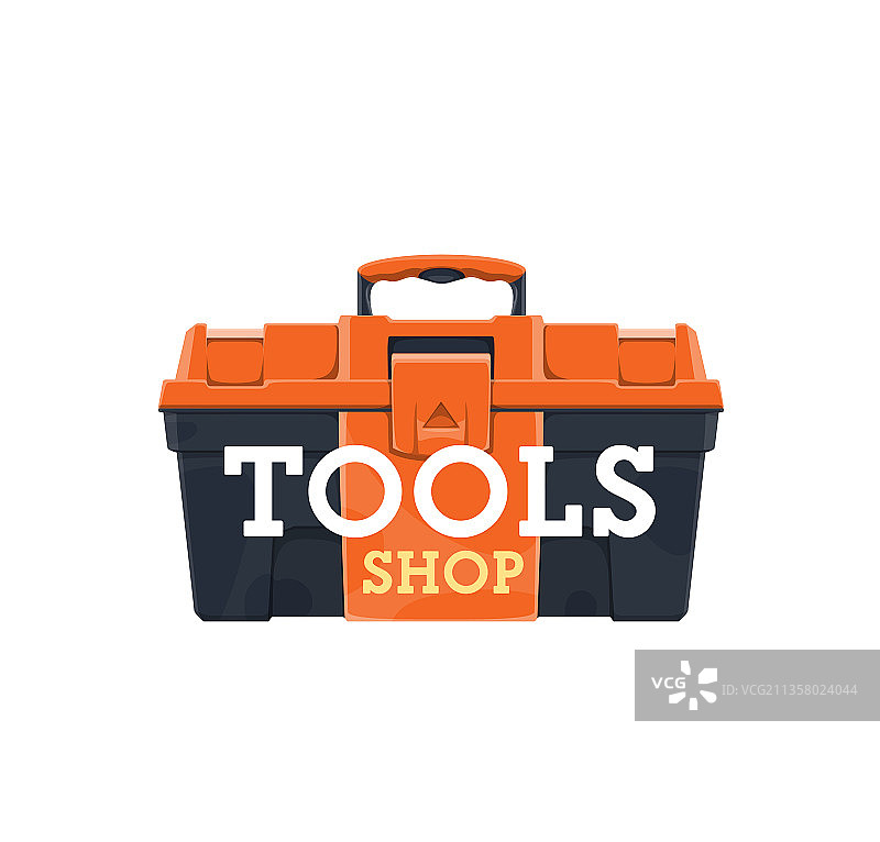 带有工具箱的工作工具和设备商店图标图片素材