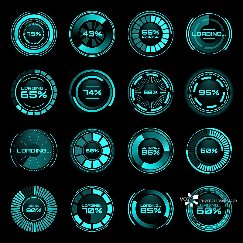 抬头显示器未来加载进度条科幻图片素材