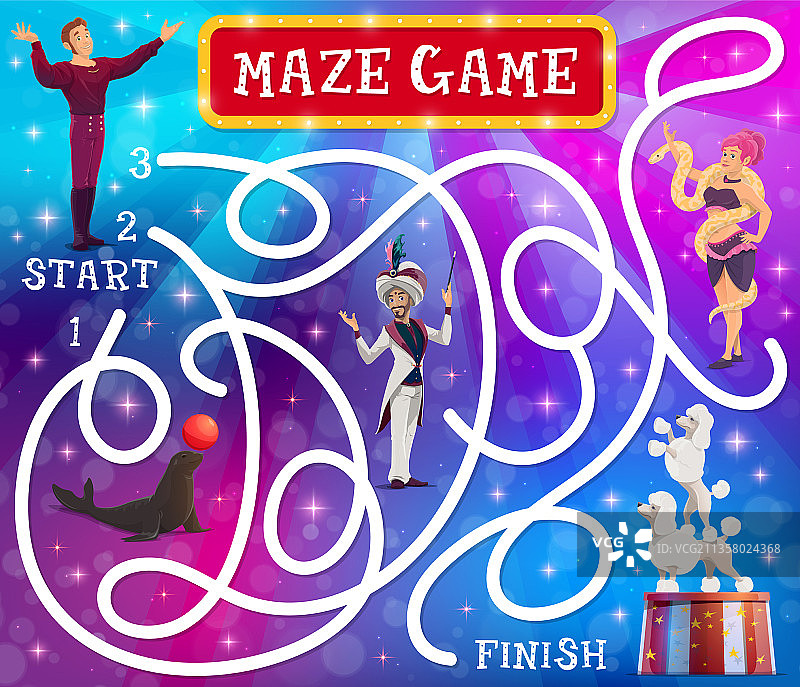 马戏团迷宫游戏动物表演者图片素材
