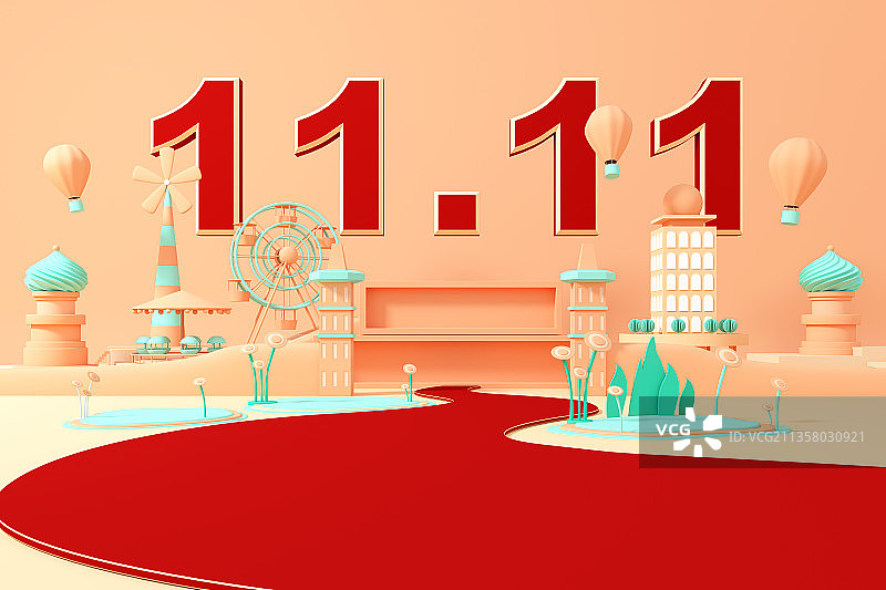 3D双11电商促销商品背景海报图片素材