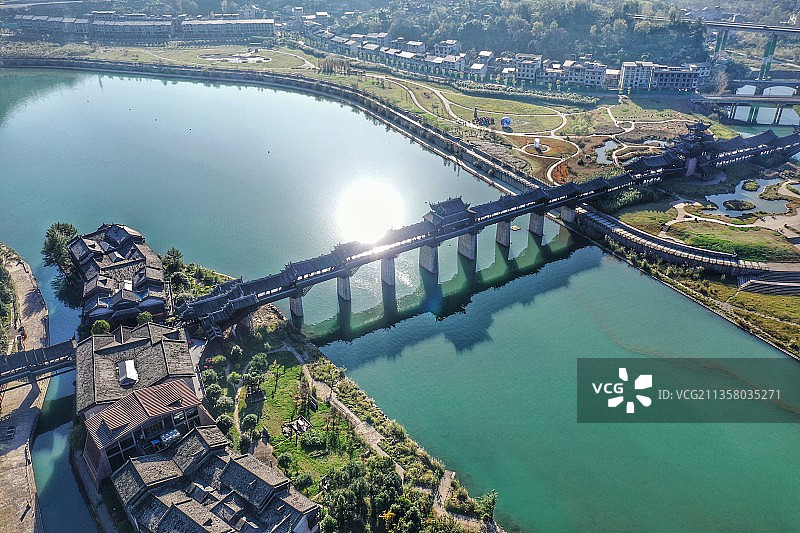 重庆濯水古镇航拍图片素材