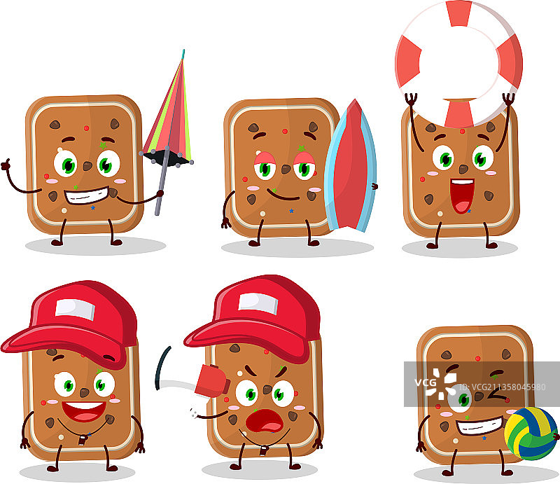 微笑的姜饼人卡通形象玩耍图片素材