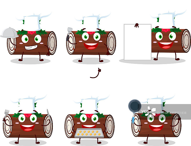 卡通人物：肉桂卷圣诞蛋糕图片素材
