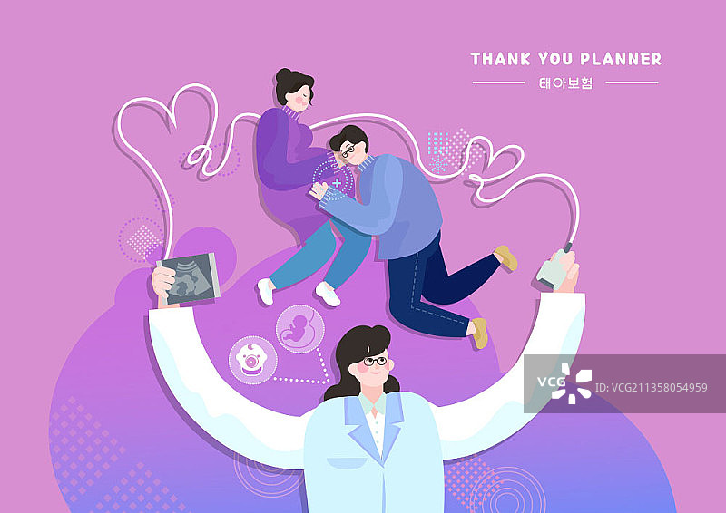 医生为孕妇及其丈夫提供医疗护理图片素材