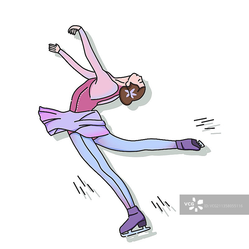 滑雪运动花样滑冰插画元素图片素材