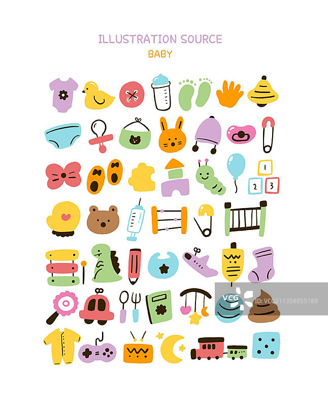 可爱的婴儿相关符号图片素材