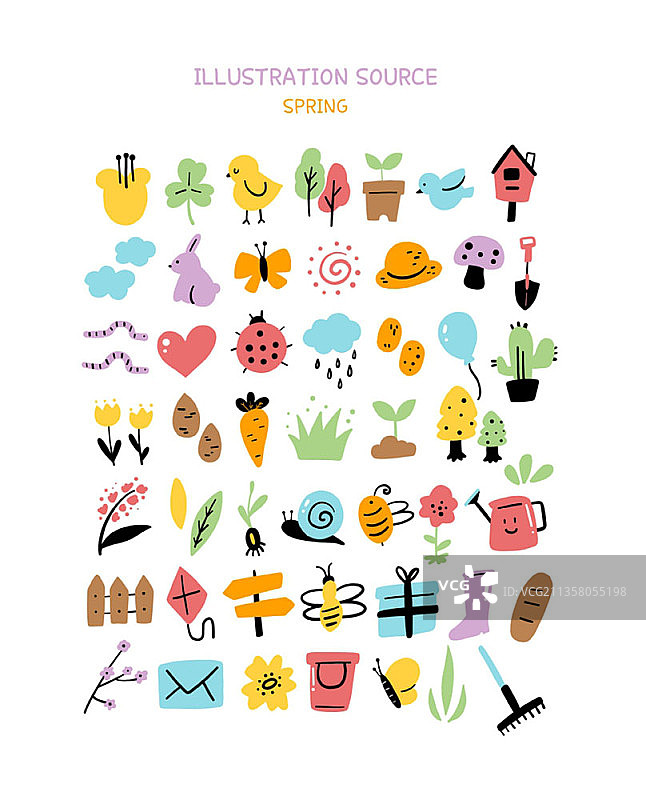可爱的春季相关符号图片素材