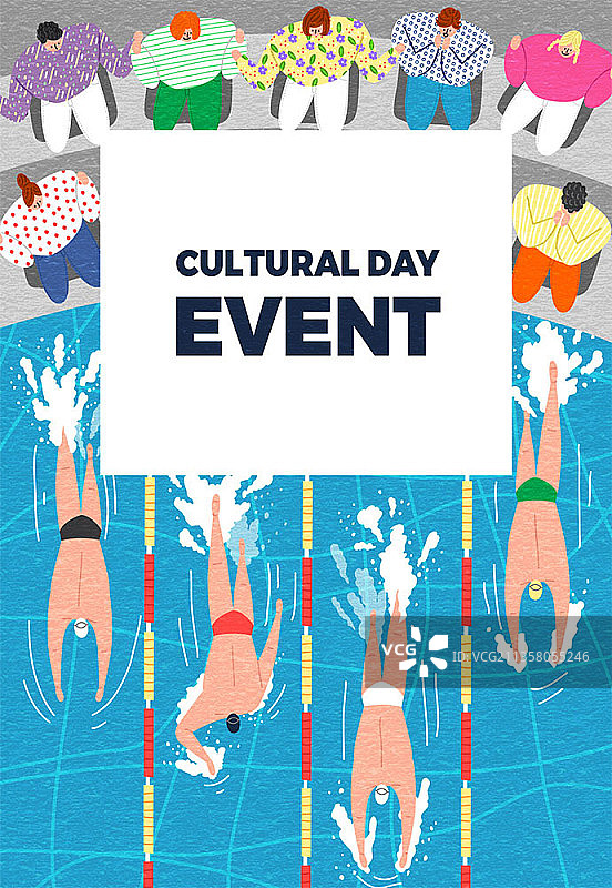 游泳比赛和观众图片素材