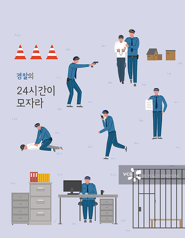 全天工作的警察图片素材