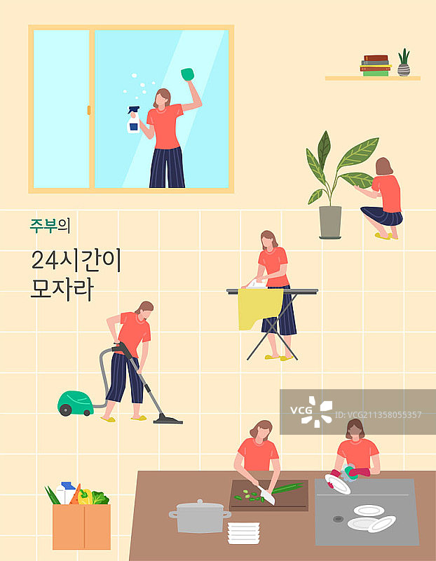 家庭主妇的忙碌一天图片素材