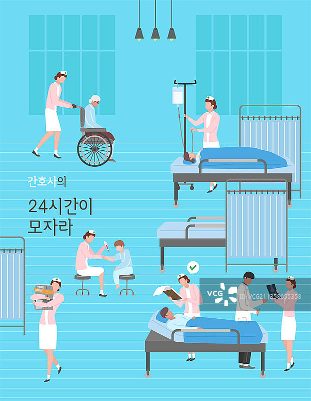 一天都在工作的护士图片素材