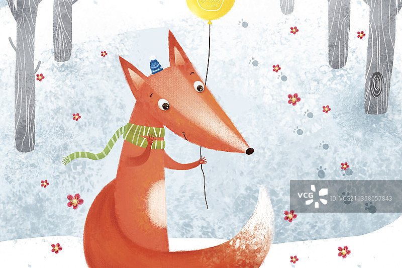冬天的小狐狸图片素材