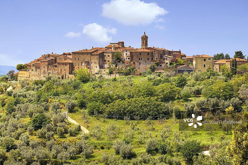 意大利托斯卡纳奥尔恰谷卡斯特尔穆齐奥。图片素材