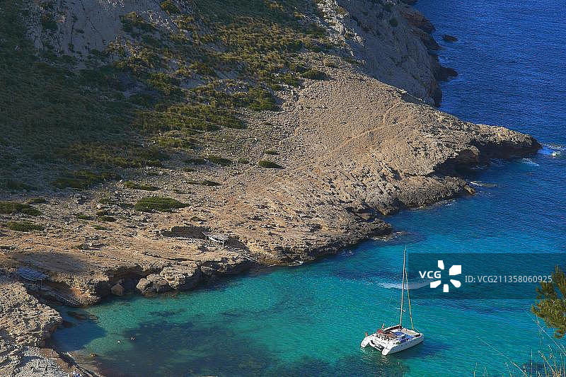 卡拉菲盖拉，福门托角，特拉蒙塔纳山脉，联合国教科文组织世界遗产，马略卡岛，西班牙巴利阿里群岛图片素材