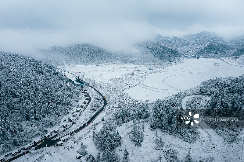 南天湖雪景图片素材