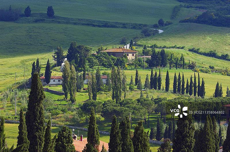 意大利托斯卡纳奥尔恰谷蒙蒂基耶洛风景图片素材