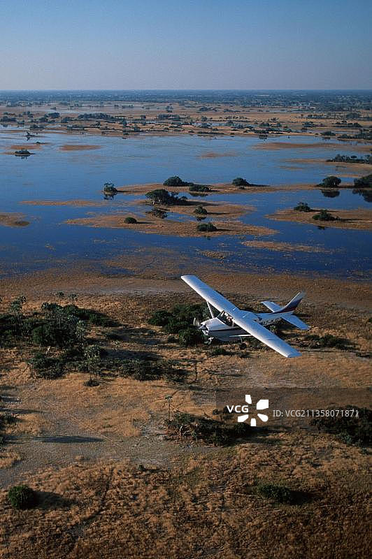 飞机奥卡万戈三角洲空中狩猎图片素材