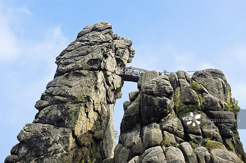 埃克斯特恩施泰因，条顿堡森林，霍恩-巴特明贝格，北莱茵-威斯特法伦州，德国，欧洲图片素材