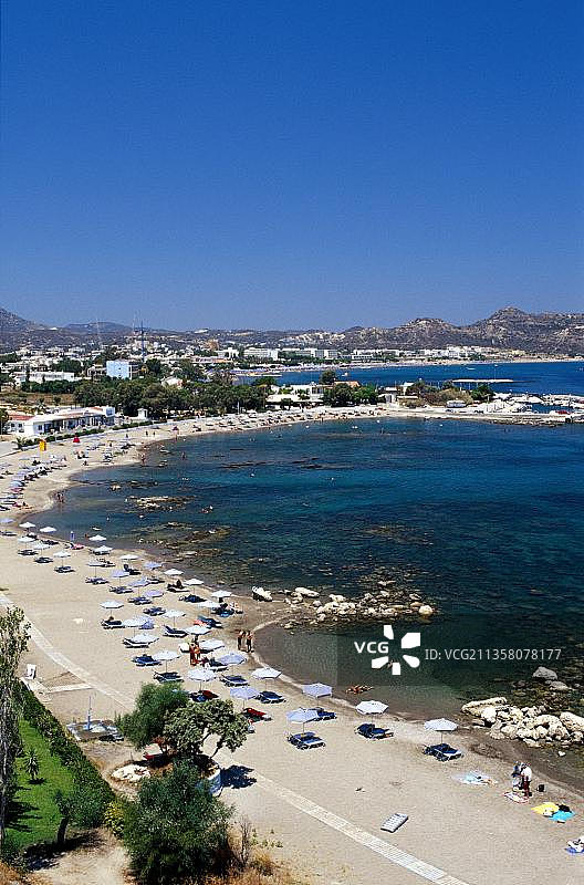 罗德岛法利拉基海滩，希腊图片素材