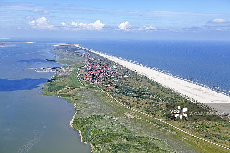 于斯特岛航拍，东弗里西亚群岛，德国下萨克森州图片素材