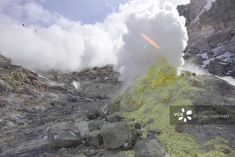 日本北海道的硫磺喷气孔图片素材