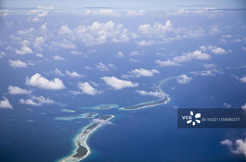 马朱罗环礁，马绍尔群岛，太平洋，密克罗尼西亚，大洋洲图片素材