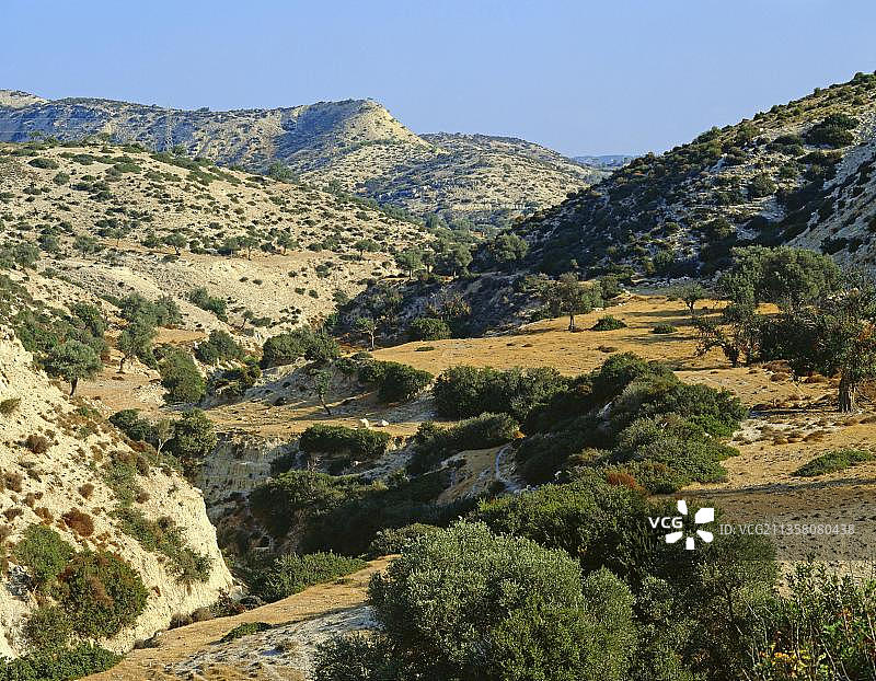 塞浦路斯共和国帕福斯附近的山脉图片素材