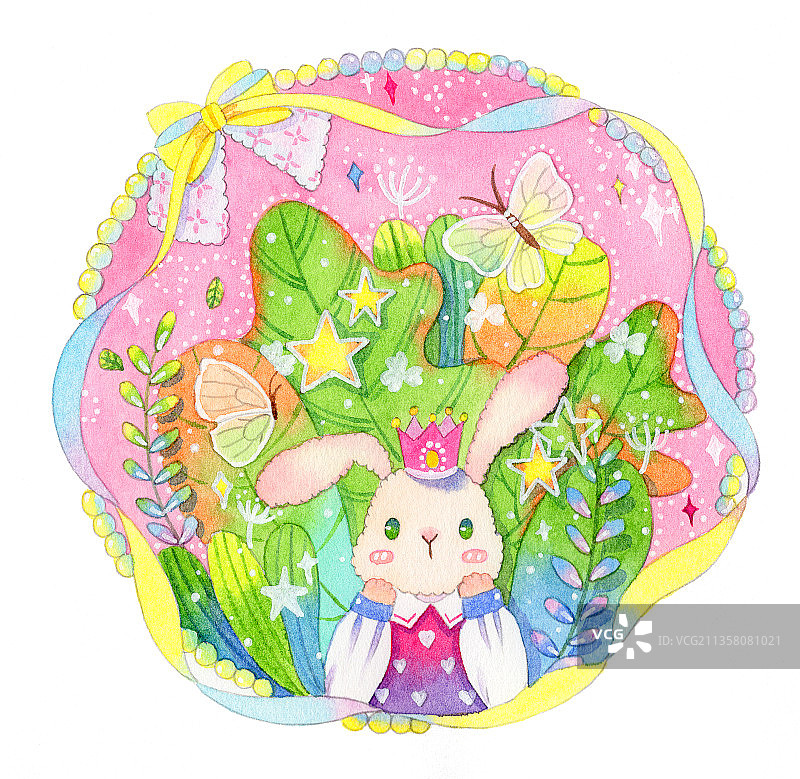 森系萌物水彩插画6图片素材