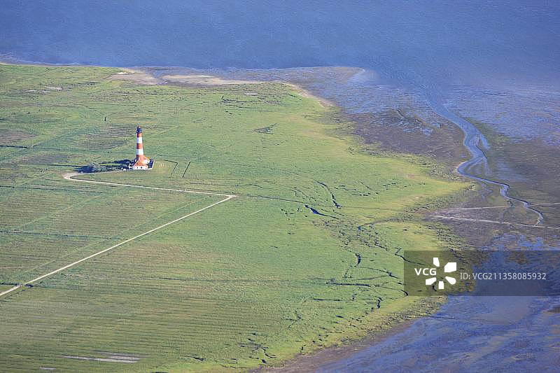 韦斯特海弗桑德灯塔，德国图片素材