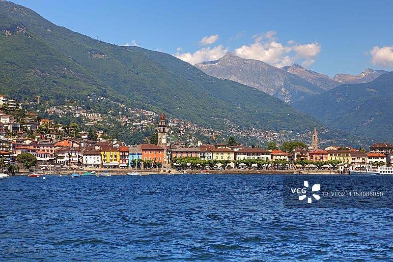 马焦雷湖畔，瑞士提契诺图片素材