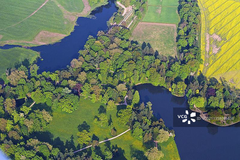 沃尔利茨湖，德绍-沃尔利茨花园王国，维滕贝格县，萨克森-安哈尔特州，德国，欧洲图片素材