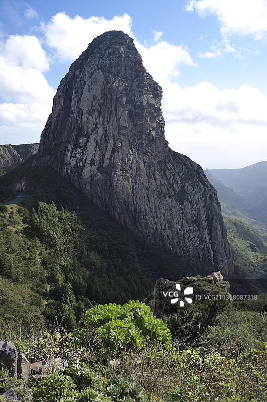阿甘多岩，戈梅拉岛，加那利群岛，西班牙，欧洲图片素材