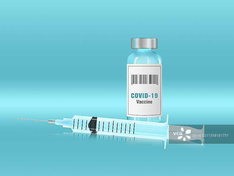 疫苗注射液与注射器图片素材