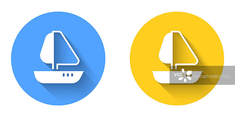 白色游艇帆船图标图片素材