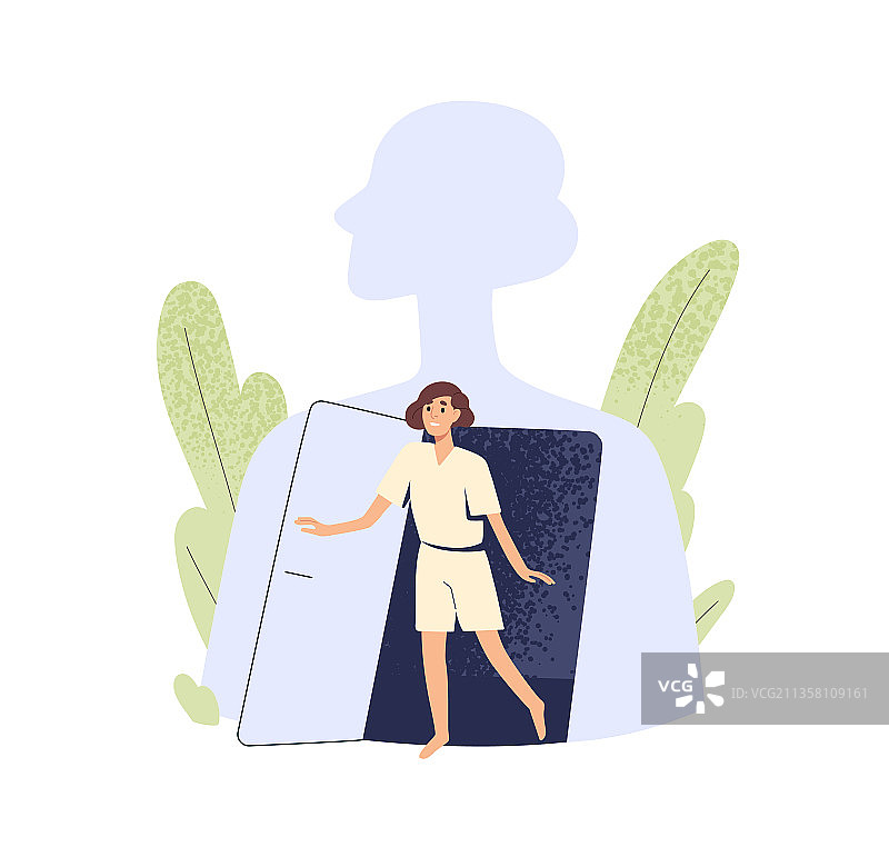 克服恐惧走出世界的人图片素材