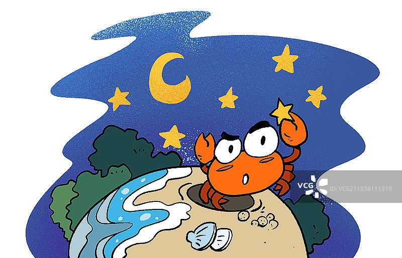 孤独小螃蟹图片素材