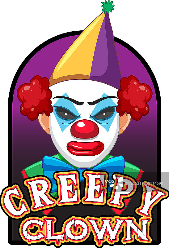 带惊悚小丑标志的恐怖小丑图片素材