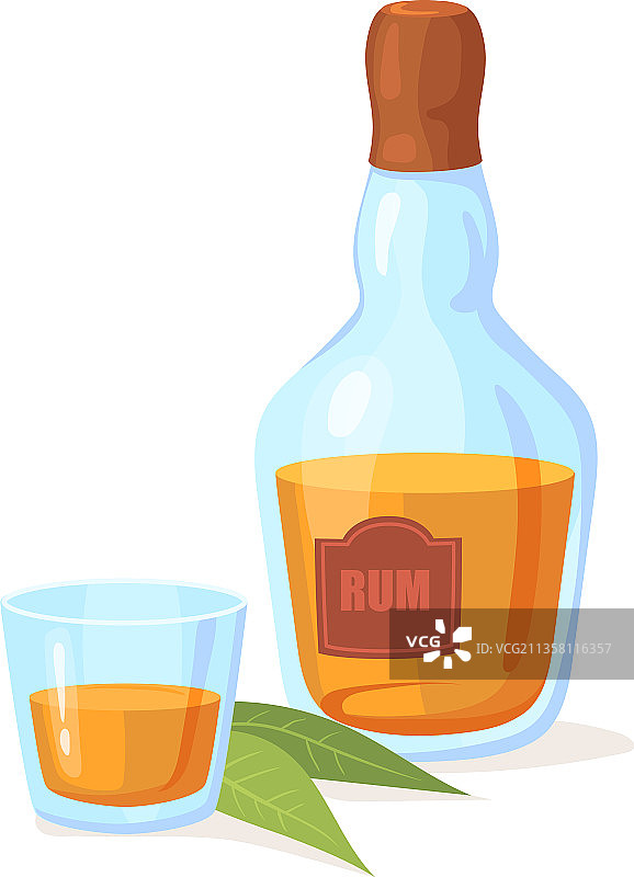 用于品尝朗姆酒的朗姆酒瓶图片素材
