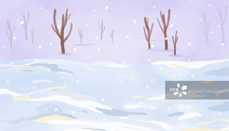 清新雪景背景图片素材